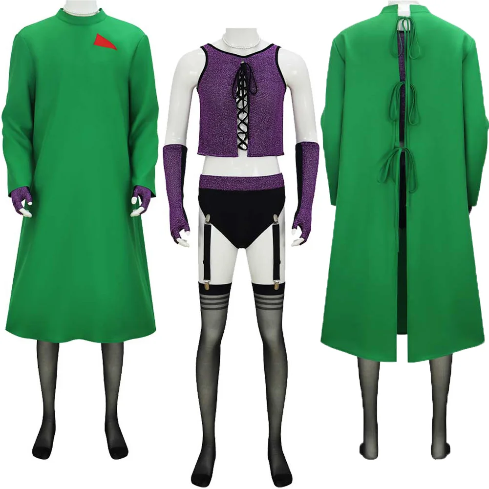 Dr.Frank-N-Furter disfraz de Cosplay Rocky Horror Picture Show bata verde conjunto de ropa interior trajes Halloween carnaval hombres
