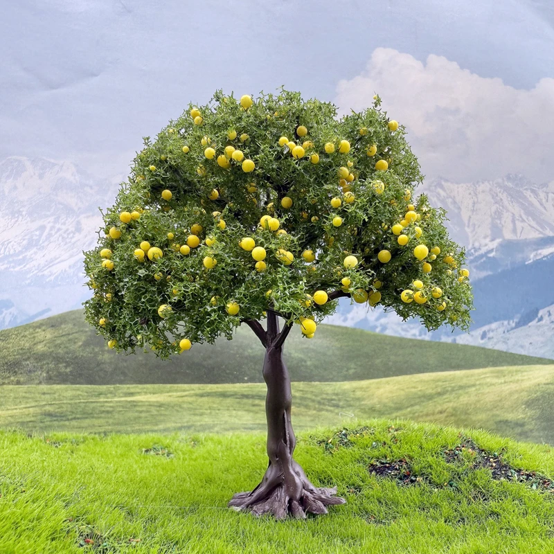 10 cm hoge miniatuur simulatie plastic fruitboom model rode appel citroen oranje model boom boomgaard landschapsarchitectuur DIY zandtafel