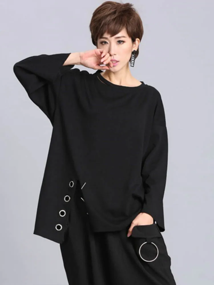 Max LuLu 2022 Autumn Luxury Style Tops Korean Fashion Designer Ladies Loose T Shirts Womens Oversized Black Clothes Casual Tees