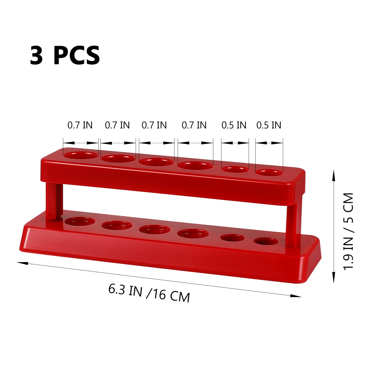 3 pcs Test Tube Rack Plastic 6-Hole Holder For Laboratory School Teaching Aids Durable Stand For 15-17Mm Tubes Organizer view 6