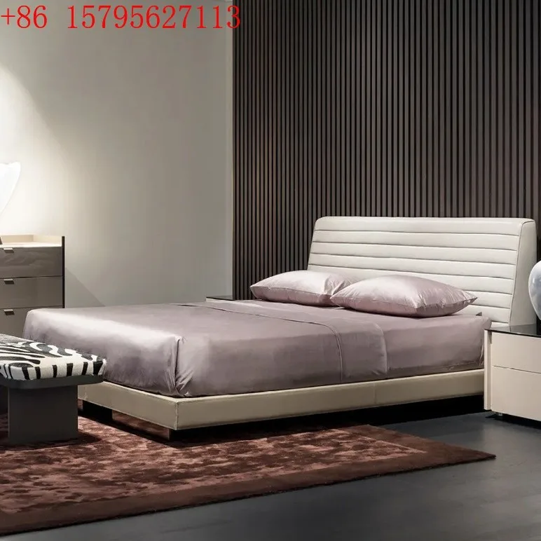 

Italy Roger cotton and linen art bed high-end atmosphere master bedroom double bed