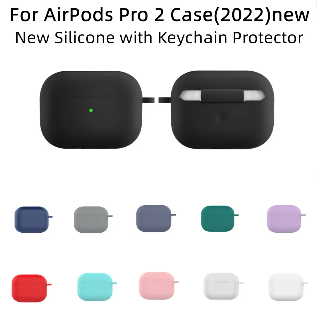 

2022 New For Airpods Pro 2nd Generation Case Cover dustproof with keychain anti-lost Protector for AirPods Pro2 Waterproof Cases