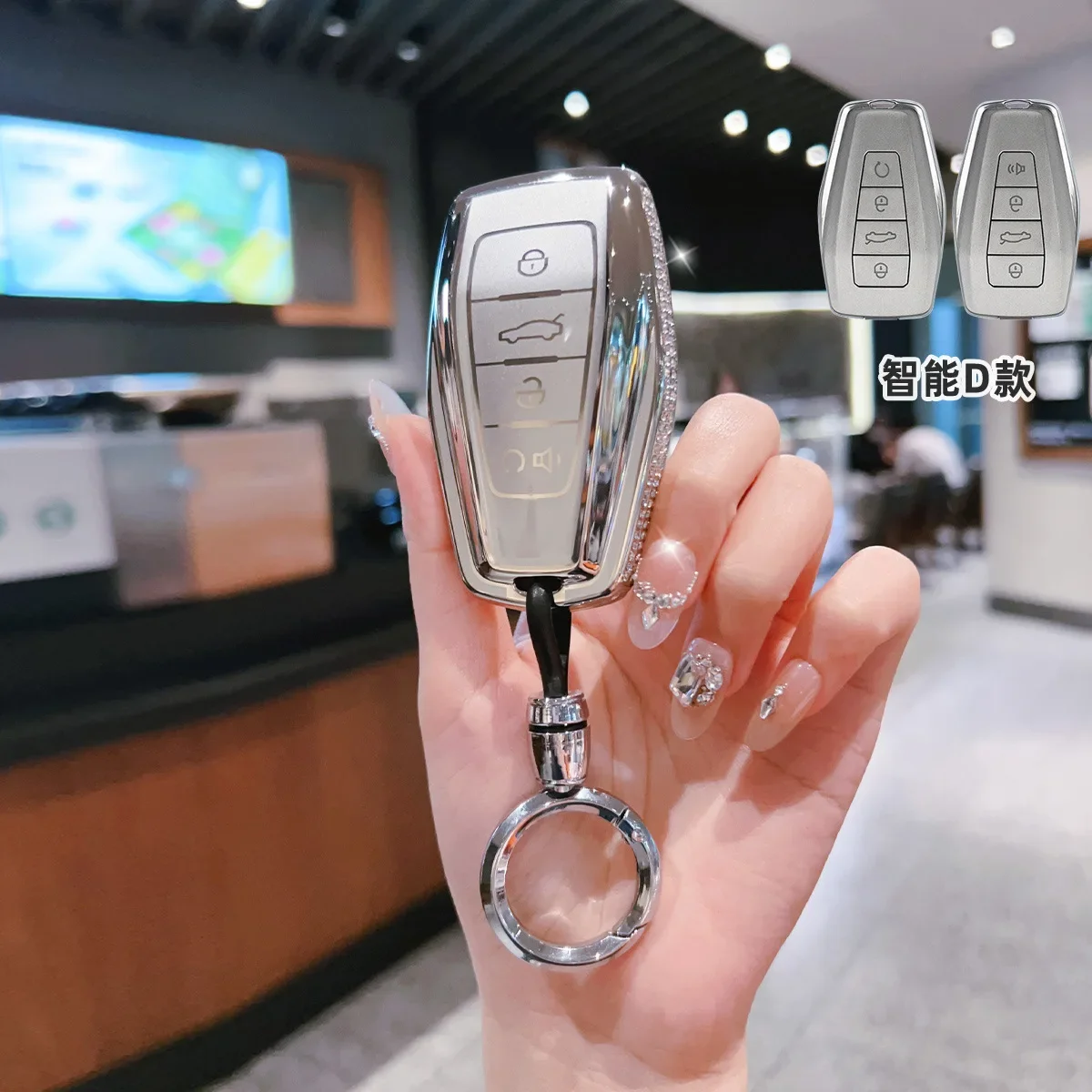 Diamant-Autoschlüsselhülle Schutzhülle für Geely Emgrand X7 EX7 Coolray 2019 Atlas Boyue NL3 GT GC9 Borui X50 X70 – Detail 11