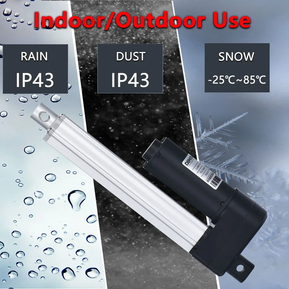 Imagem -03 - Atuador Linear de Levantamento Elétrico 3000n 24v 100 Mm1600 mm Curso 50kg300kg Carga Atuador Ajustável 25db 60w Abridor de Porta