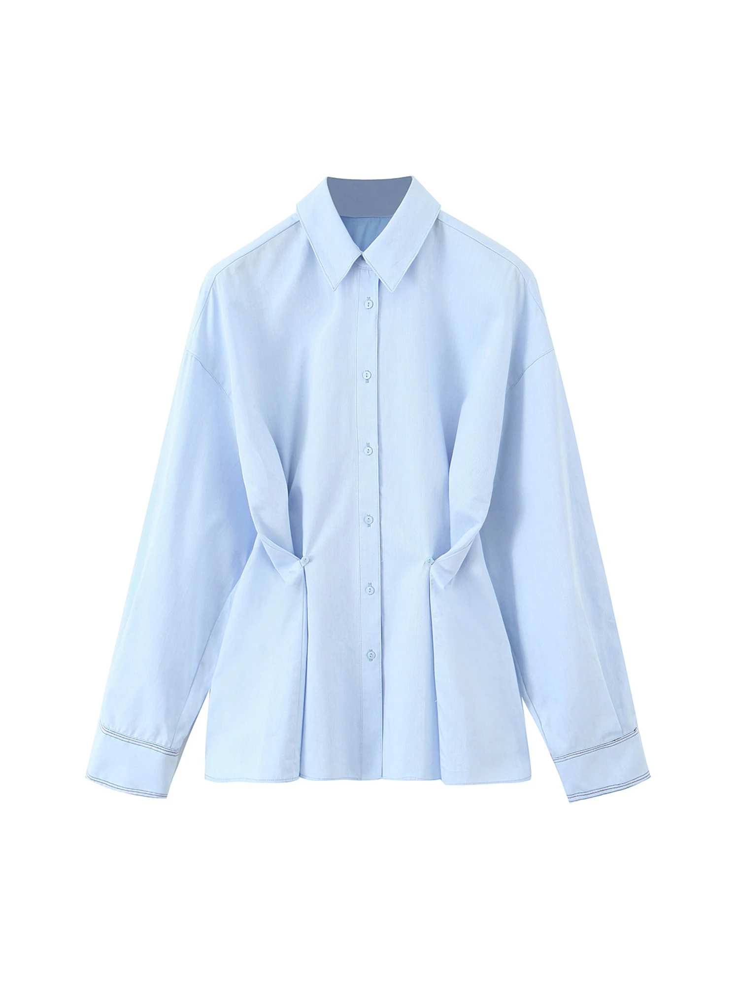 

Женские синие рубашки с воротником поло, блузки Y2k, топ 2000-х годов, эстетичная винтажная рубашка с воротником поло с длинными рукавами, повседневная одежда, осень-весна