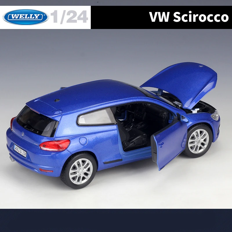 WELLY 1:24 Volkswagen Scirocco Alloy Car Model Diecast Metal Toy Vehicle Car Model High Simulation Collection Childrens Toy Gift