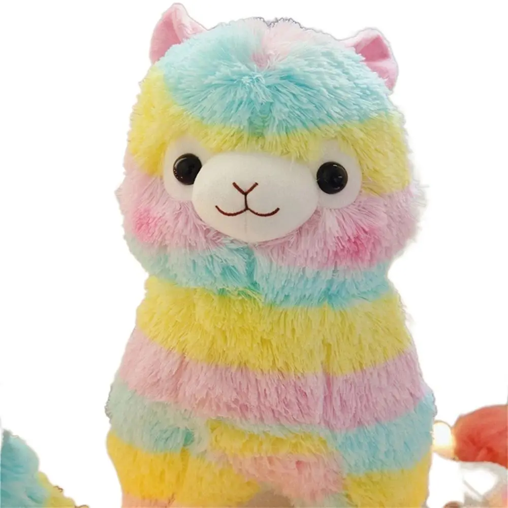 Mainan boneka ulang tahun, mainan boneka Alpaca warna-warni, mainan boneka mewah Alpaca, mainan lembut rumah