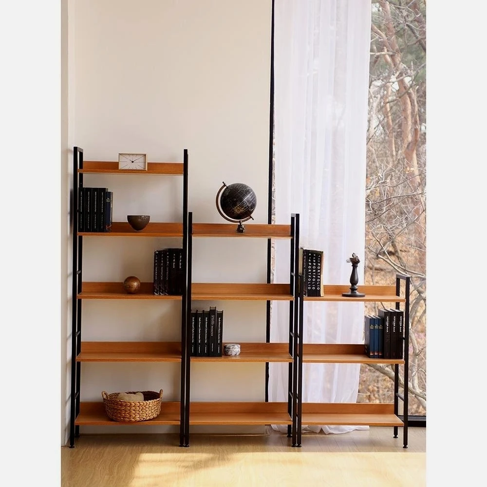Household children's living room bookcase wrought iron small multi-layer storage book shelf floor display