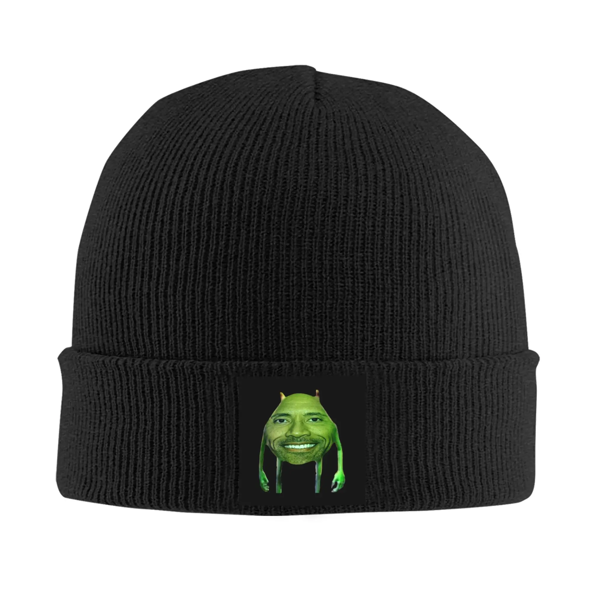 Custom Dwayne The Rock Johnson Meme Bonnet Hat Fashion Knit Hats Men Women Unisex Adult  Winter Warm Skullies Beanies Caps