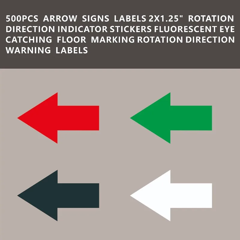 

500pcs Arrow Sticker Red Green Black White Blue Pipe Label Gas Flow Direction Indicator Waterproof Sticker Indication Label