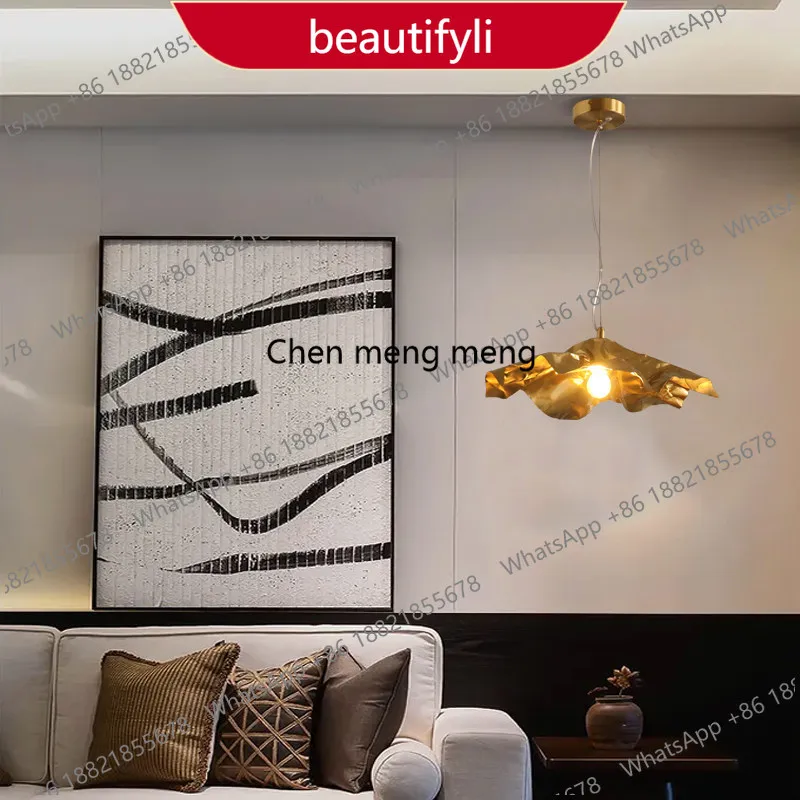 

01A Modern Chinese small chandelier tea room zen Chinese style restaurant all copper personalized art lamps