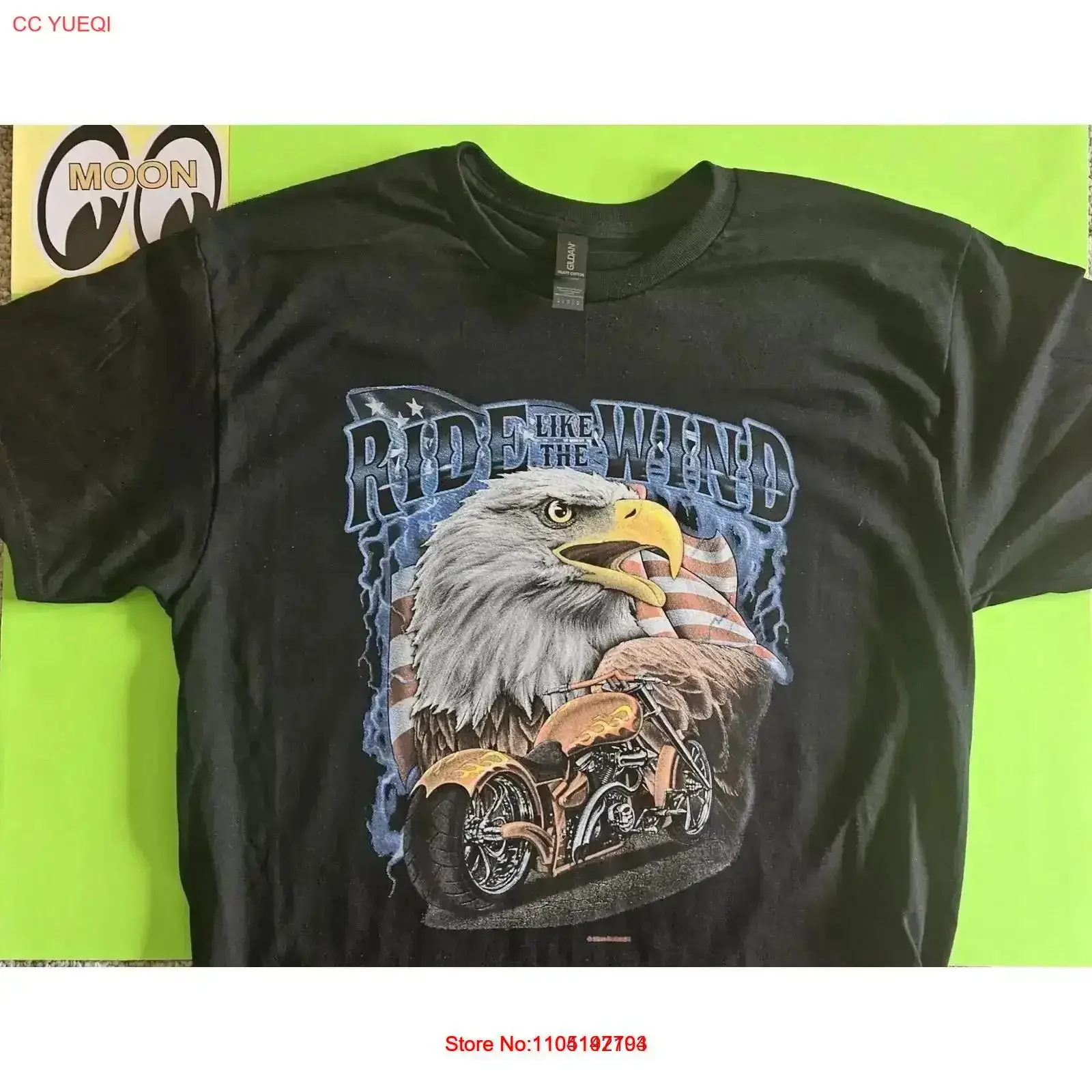 تي شيرت كلاسيكي أمريكي ستريت للدراجات النارية للرجال من القطن الأسود عتيق مغسول ناعم كاجوال مريح للتنفس