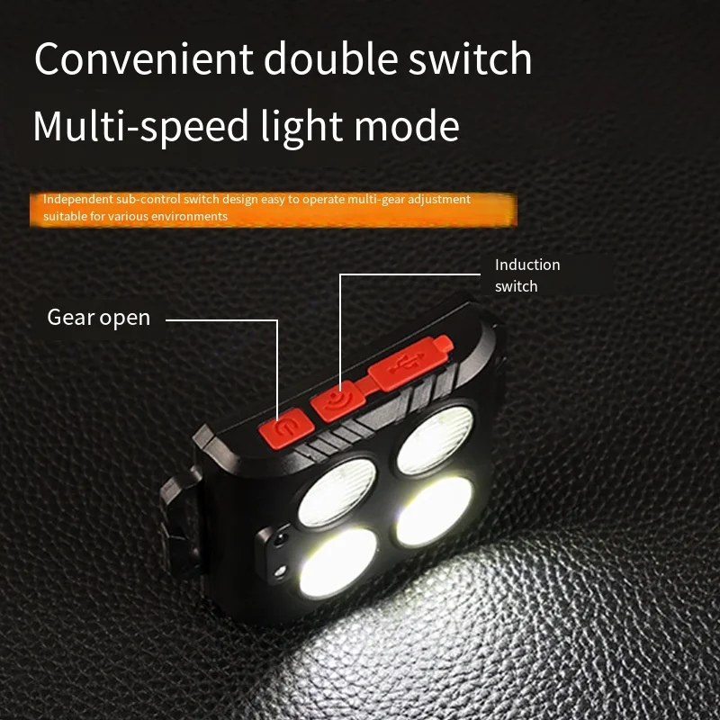 Infrared Control Headlight Rechargeable Headlamp Breathable Light Band Comfortable Headband Hands-free Operation