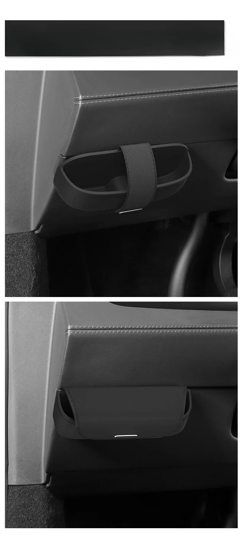 Mittelkonsole Brillenablage für Tesla Model 3 Highland Model Y Juniper YL Silikon Sonnenbrillenhalter Aufbewahrungsbox Auto-Innenraum – Detail 6