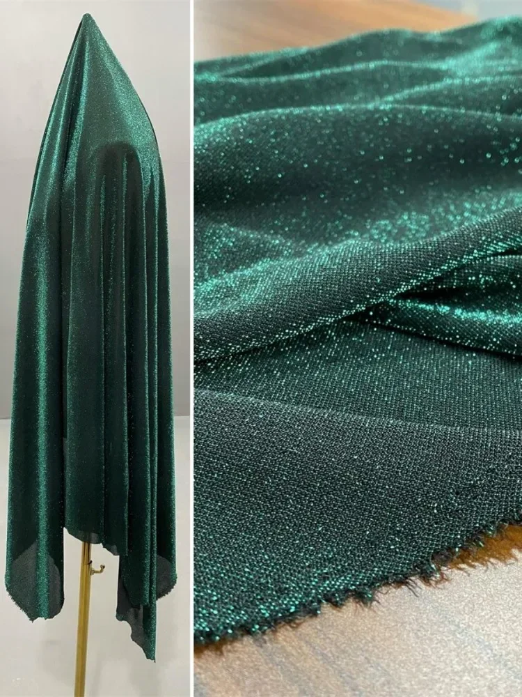 

Bright Silk Fabric Grass Green Knitted High Elasticity Smooth Wrinkle Resistant Dress Cloth Diy Apaprel Sewing Meters Material