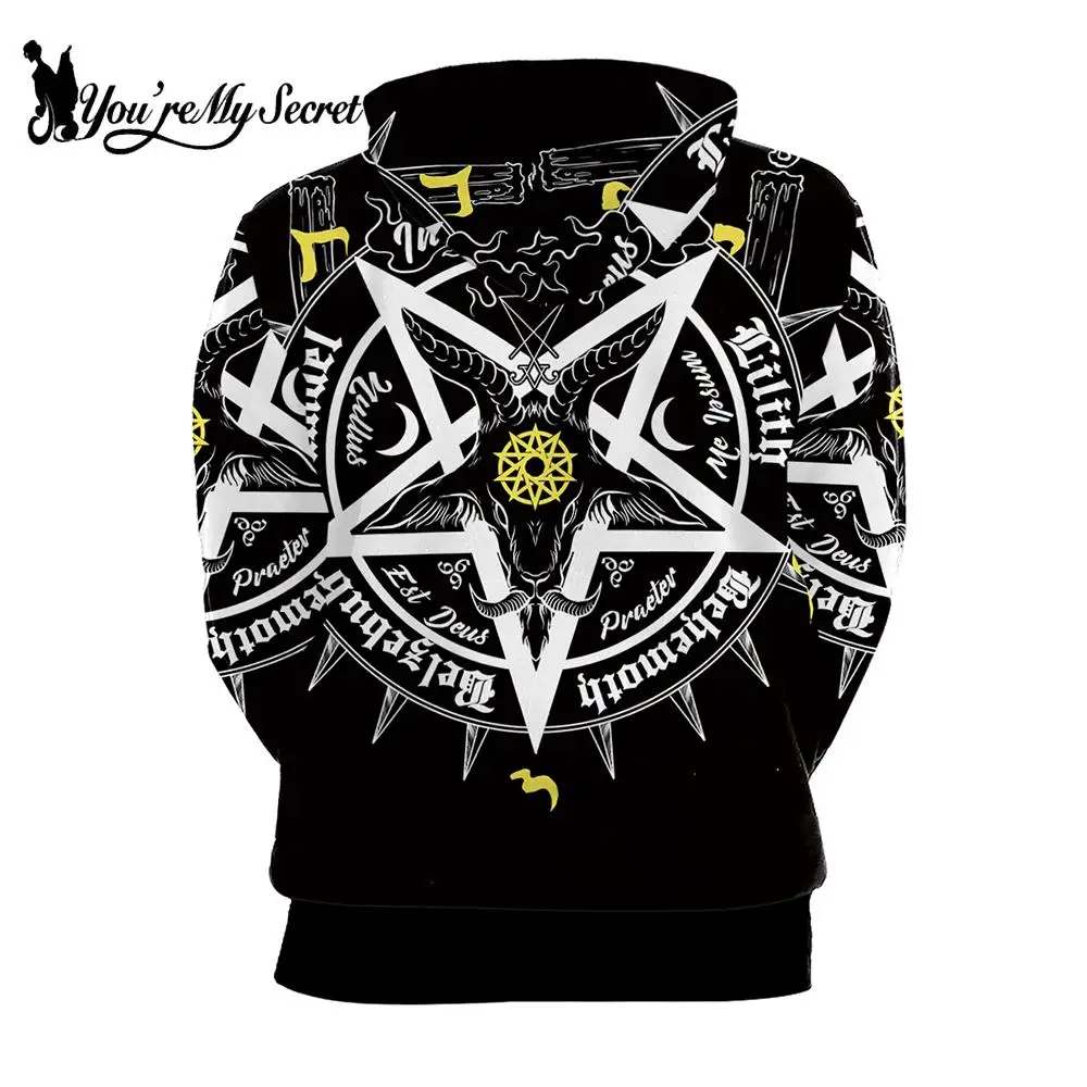 [You're My Secret] Ouija 3D Digital Printing Hoodies Women Gothic Witchy Sweatshirt Horror Black Hooded Warm Harajuku Hoody Coat