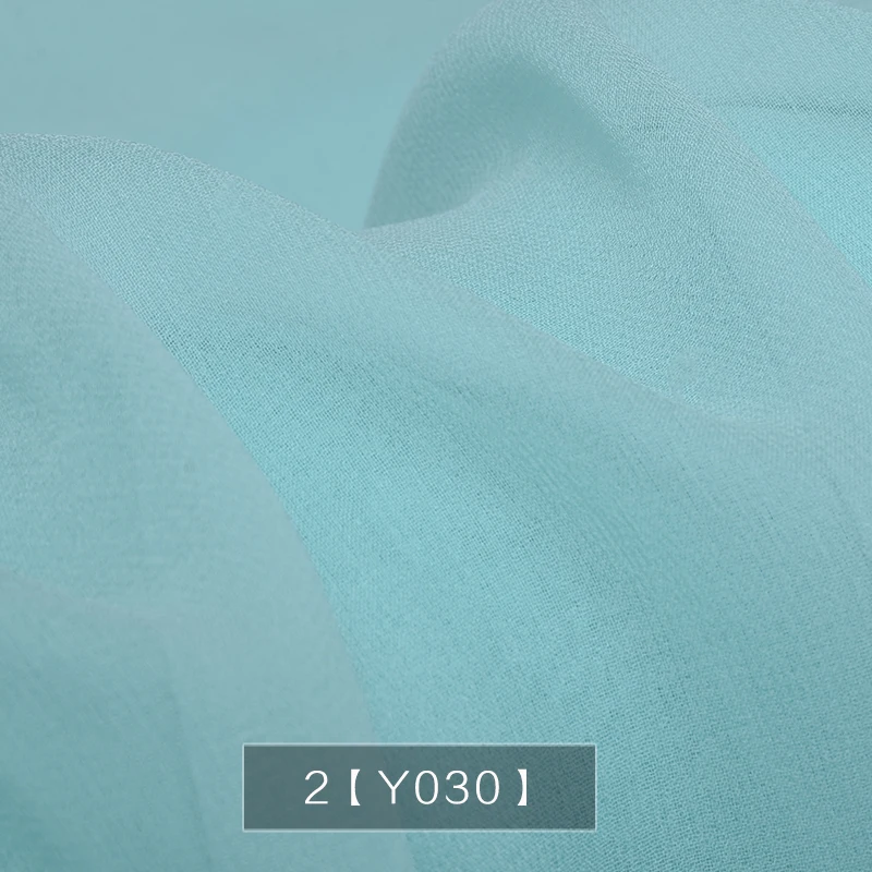 HYSK 100% silk heavy chiffon fabric blue transparent plain 120 multicolor pure mulbery China crepe georgette silk suit for sale