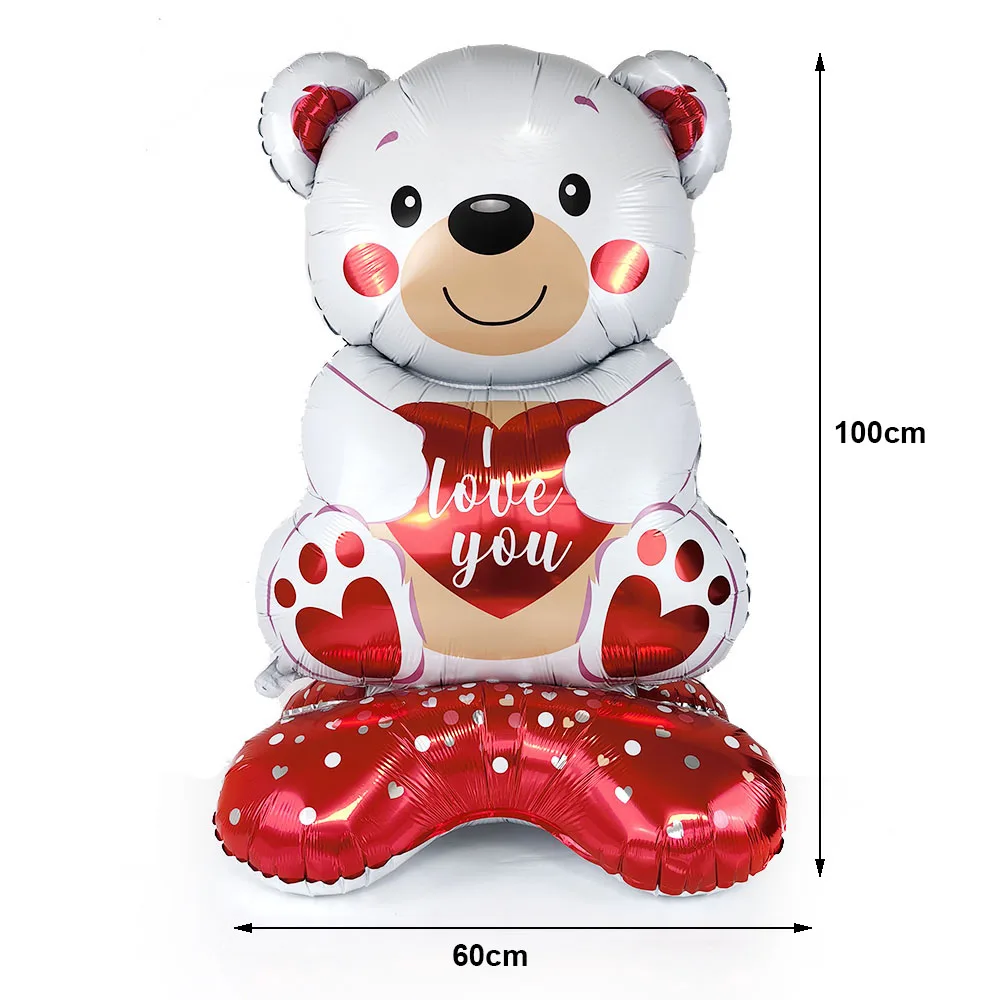 Standding Big Bear Balloons Brown Teddy Bear Love Balloons for Wedding Baby Shower Birthday Valentine's Day Party Supplies