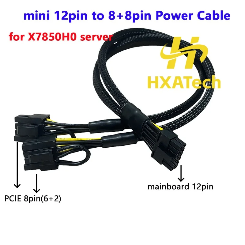 HXATech- High Quality mini 12pin to 8+8pin PCIE GPU Video Card Power Cable for X7850H0 and 3090 V100 4090 A10 K100_Ai