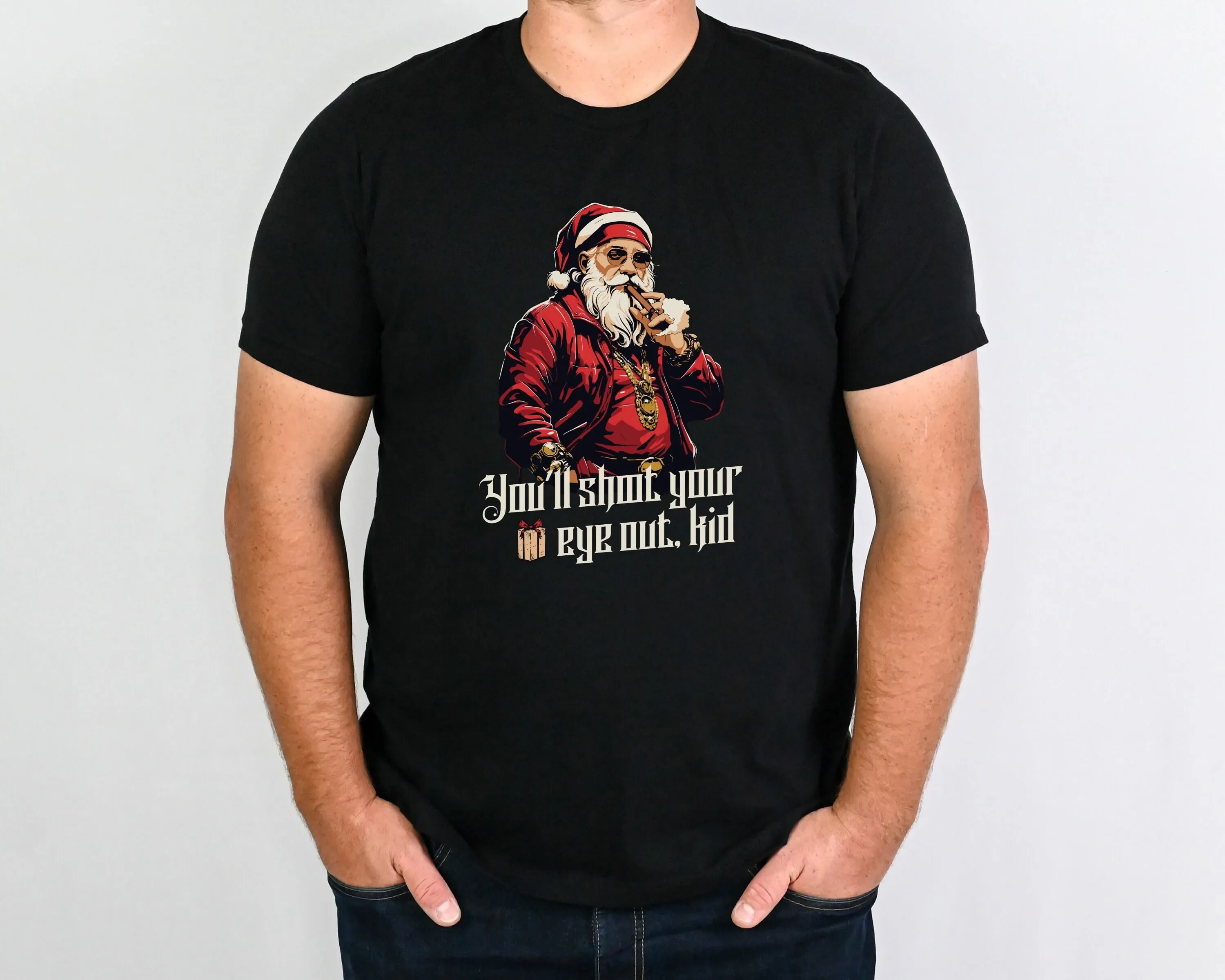 Funny Christmas T Shirt A Story Movie Quote Film Fan Holiday X Mas Santa Top You'Ll Shoot Your Eye Out Kid
