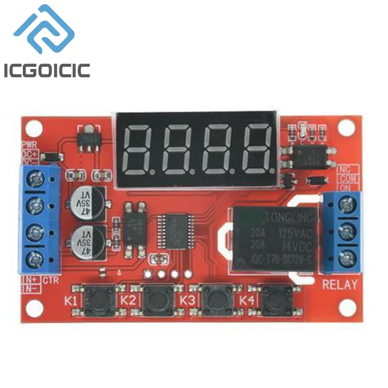 Dc 5V 12V 24V 10A Verstelbare Tijdrelais Module 32 Modes Led Digitale Timming Trigger Timer schakelaar Pulse Cyclus