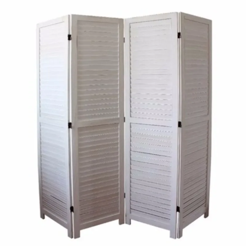 

French country solid wood louvers folding mobile screen living room bedroom partition small room clothing store