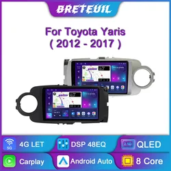 For Toyota Yaris 2012 - 2017 Android Car Radio Multimedia Video Player GPS Navigation Carplay QLED Touch Screen Auto Stereo DSP