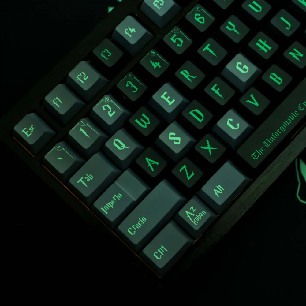 Azkaban Green Keycap Cherry Profile PBT 142 Keys DYE Sublimation ISO Enter For Outemu Gateron TTC Kailh MX Switch Keyboard