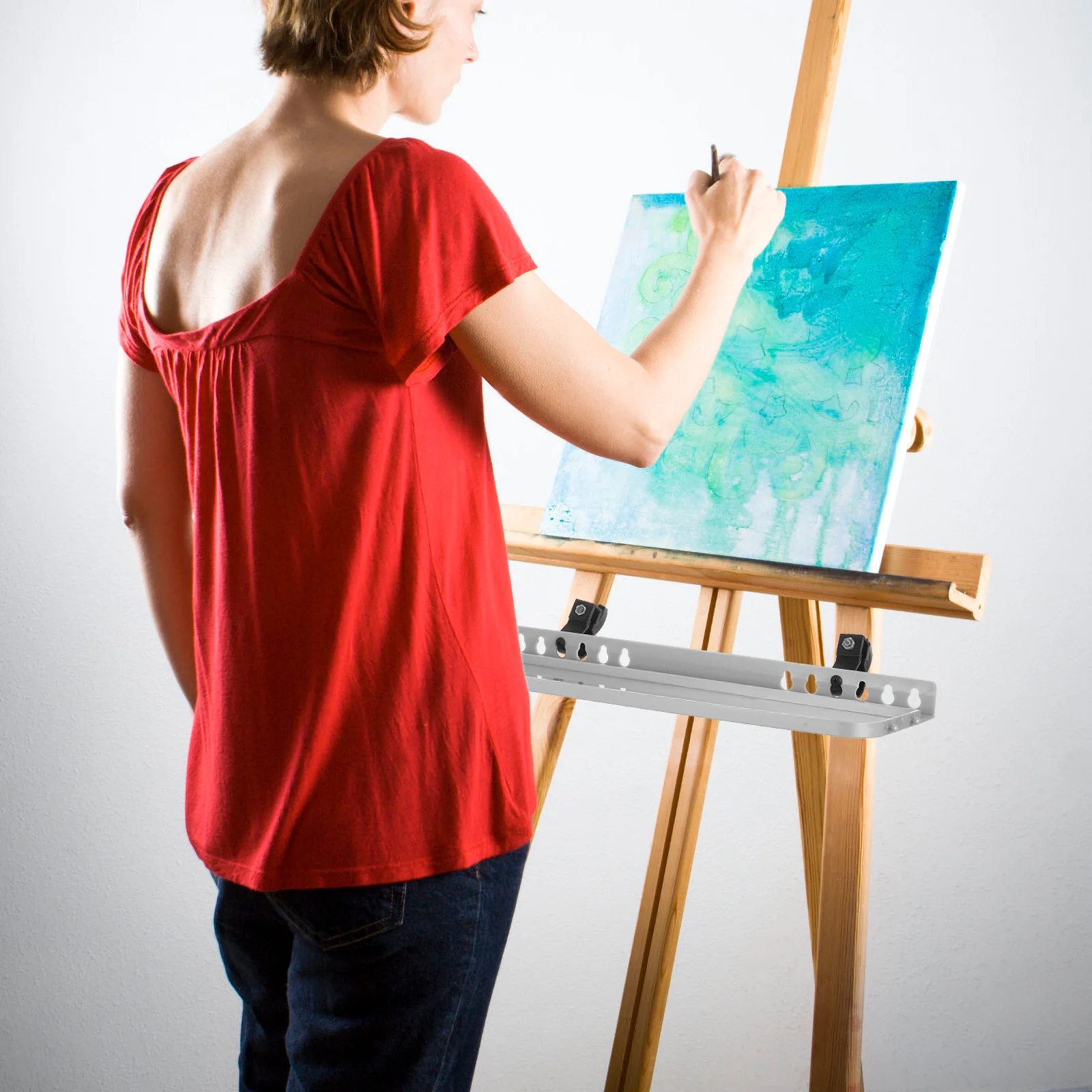 

1Set Detachable Easel Paint Tray Lightweight Durable Organizer for Tabletop Painting Artist Watercolor Shelf Tray
