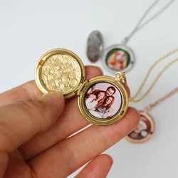 New customized circular pattern stainless steel necklace with color printing commemorative photos for women's necklaces