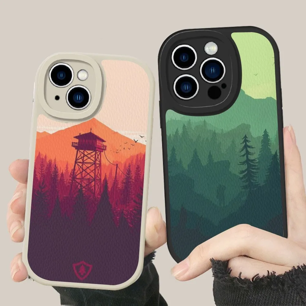 Чехол для телефона Firewatch Forest, жесткий кожаный чехол для iPhone 14 13 12 Mini 11 14 Pro Max Xs X Xr 7 8 Plus