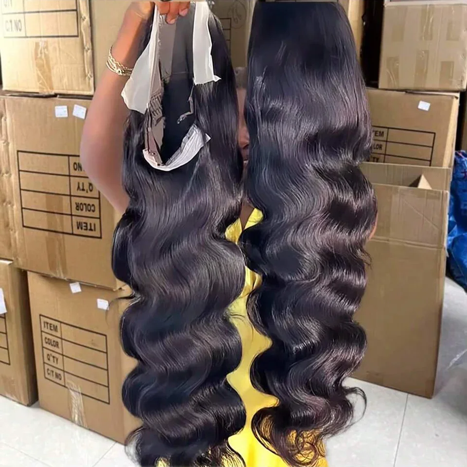 28 Inch Body Wave Lace Front Wigs Human Hair 13X4 HD Lace Frontal Wigs Human Hair 180% Density Glueless Wigs Human Hair Pre Plucked for Women Brazilian Human Hair Body Wave Wig Natural Color