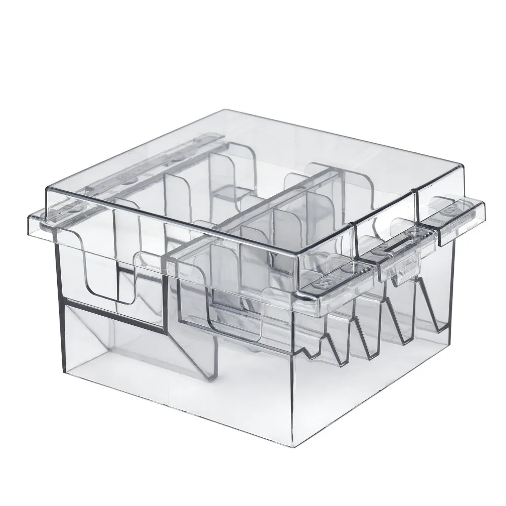 

PP Plastic Blade Organizer Waterproof Non Skid Clipper Comb Holder With Lid Durable Blade Storage Case Hair Salon