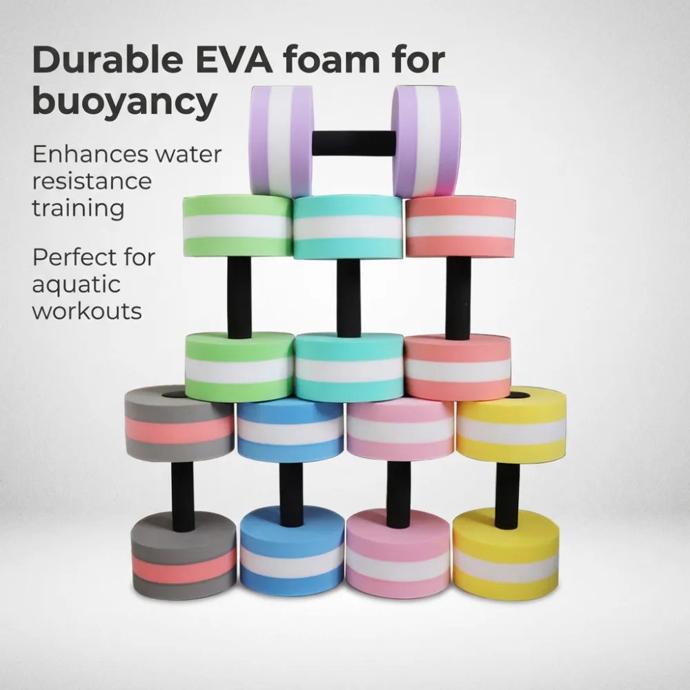 Nuevo Par de Mancuernas Flotantes de Espuma EVA de Alta Calidad, Equipo de Fitness, Mancuernas Acuáticas de Espuma para Piscina, Mancuernas de Fitness