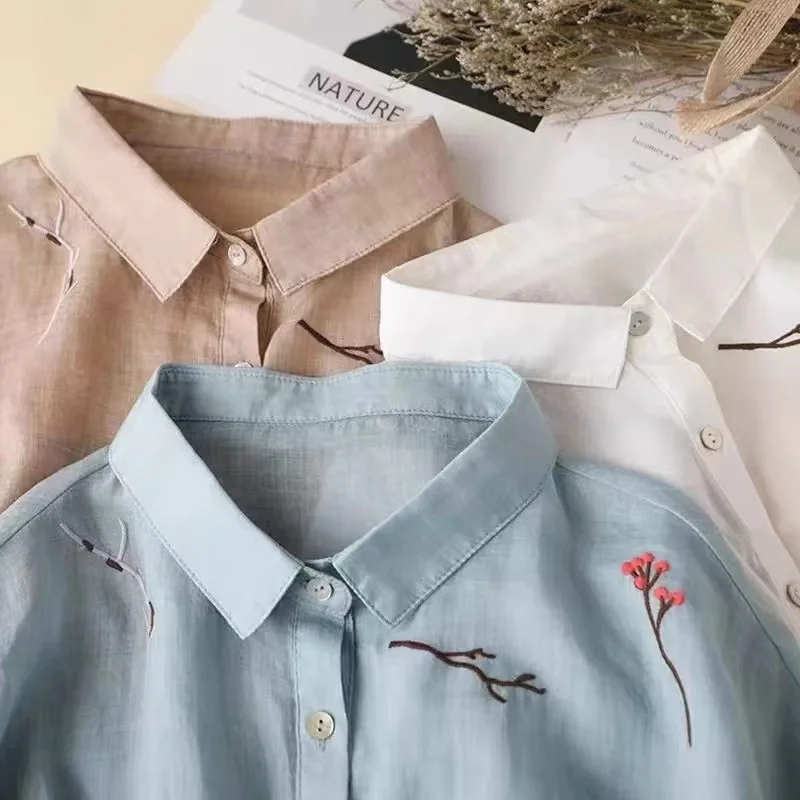 كاجوال من القطن والكتان سبعة أرباع Sve irt للسيدات من منتصف العمر Mom Faionable Color للسيدات irt Commute Sle C...