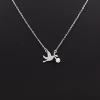 SMJEL Wild Animal Necklace Stainless Steel Hummingbird s & Pendants Cute Eagle Phoenix Swallow Birds  collares