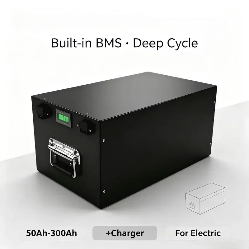 84V LiFePO4 Battery Pack Built-in Smart BMS, Rechargeable Deep Cycle Battery 50Ah-280Ah for Electric Tricycle, Golf Cart, EV Mot