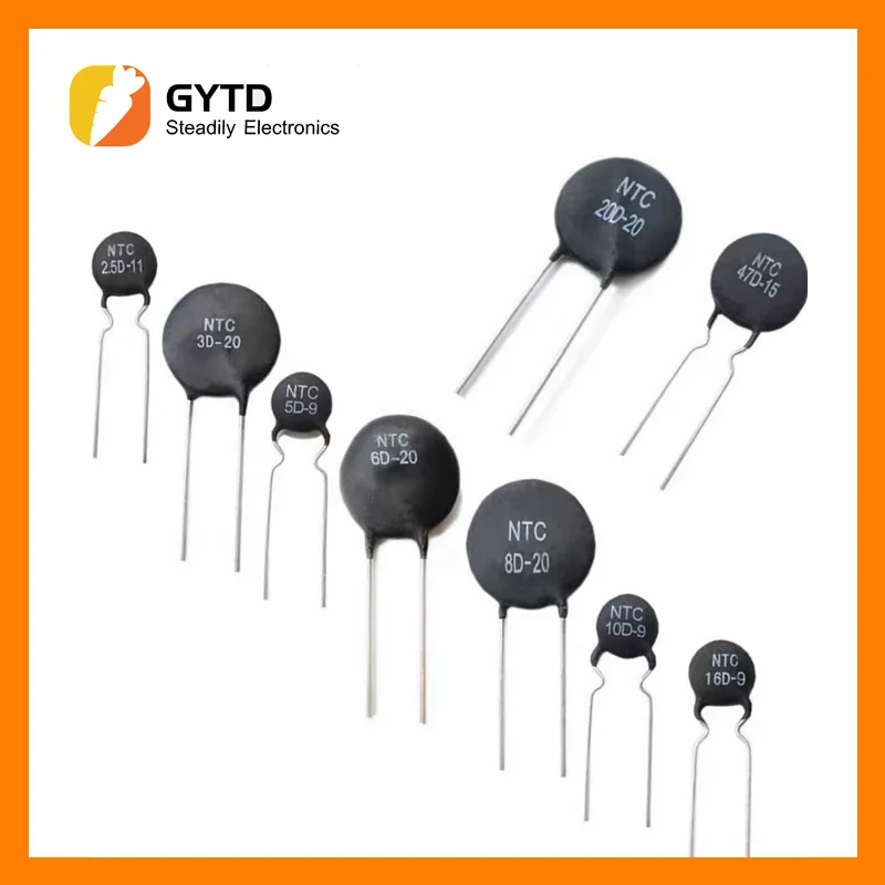 

10pcs Thermal Resistor NTC 3D-9 5D-9 5D-11 5D-15 8D-11 8D-20 10D-7 10D-9 10D-11 10D-13 10D-15 10D-20 20D-20 33D-7 47D-15 50D-9