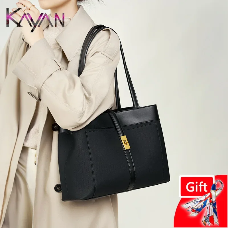 2024 Soft Second Layer Cow Leather Lxuury Style Women Square Shoulder Tote Handbag Top Handle Bag for Female Daily Working