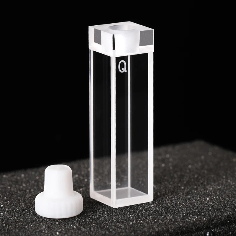 4pcs Standard quartz fluorescence cuvette cell with stopper(10mm)