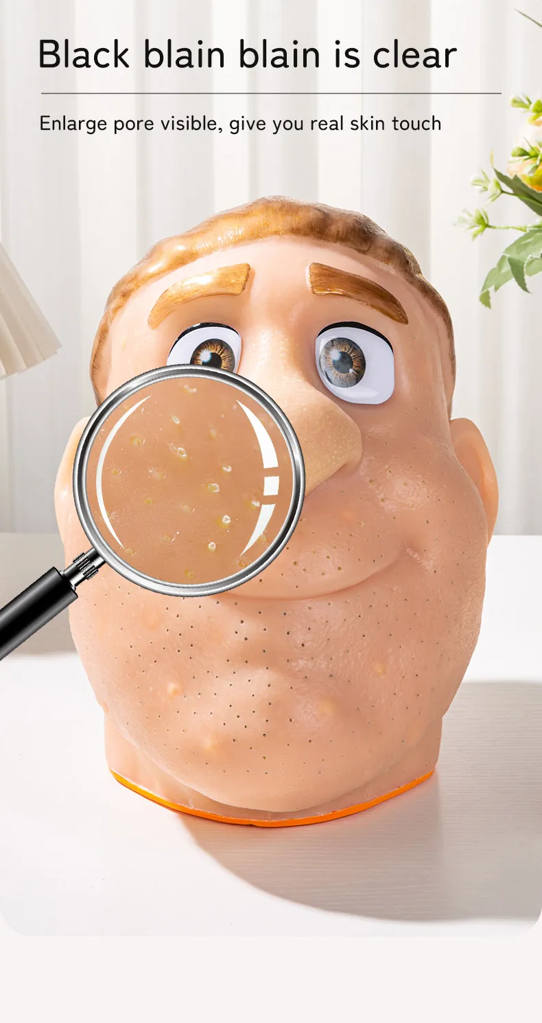 Stress Relief Speelgoed - Puistje Knijpen Clip voor Mee-eters, Siliconen Stressbal met Realistisch Hoofdmodel, Verslavend Knijpspeeltje