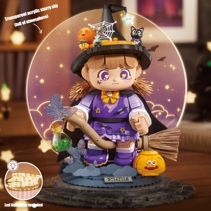 1512 قطعة الإبداعية صانع الأحلام ليلة النجوم ماجيك فتاة اللبنات الساحرة الطوب لعبة هدية لفتاة الاطفال