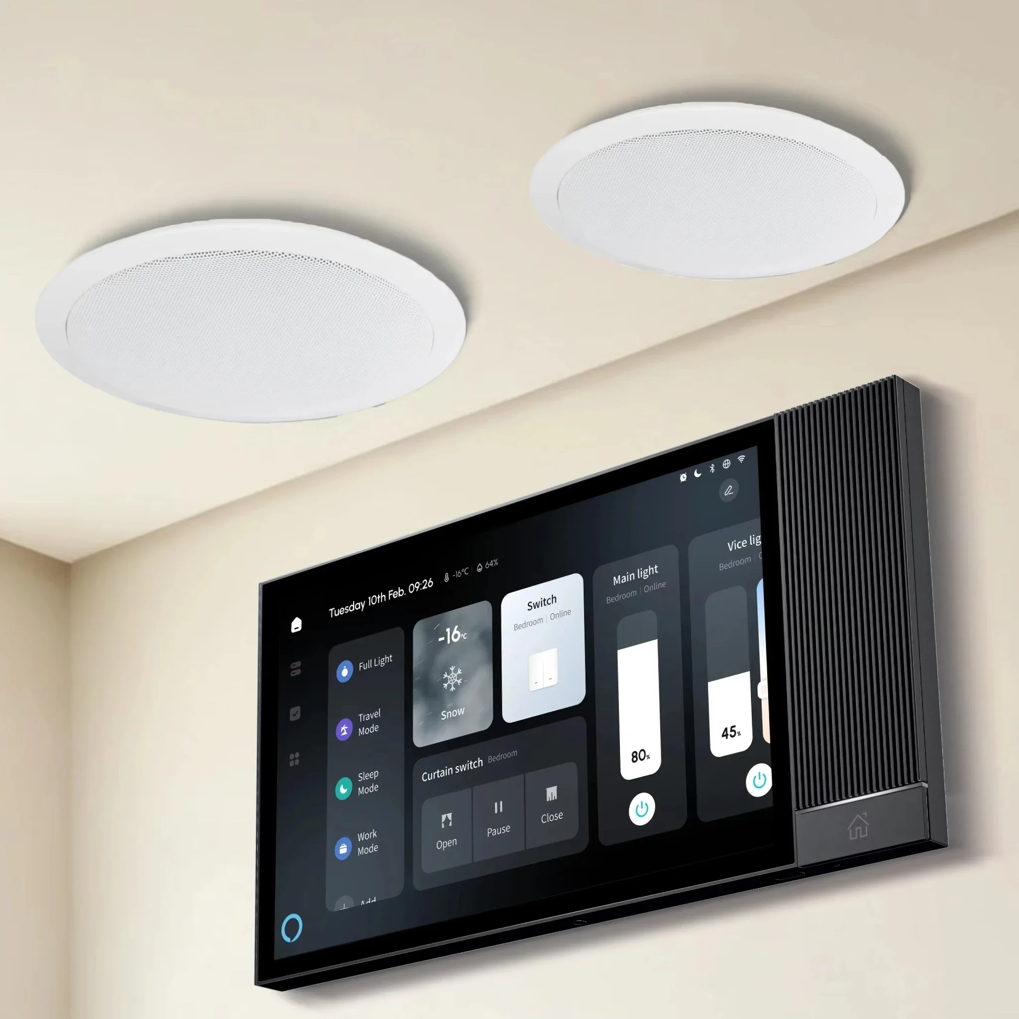 2026 Tianlai MAX8 Home Audio System Wall Amplifier Alexa Remote Voice Control Panel Switch Zigbee Smart Switches