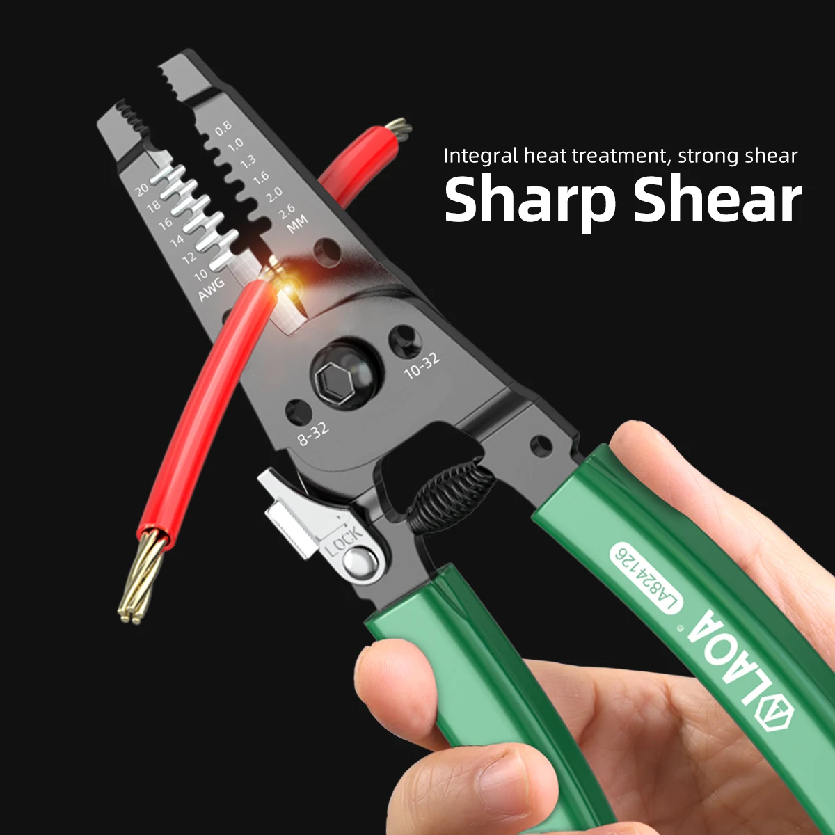 LAOA Multifunctional Wire Stripper Pliers 4 in 1 Stripping Cutting Bending Clamping Tool AWG 10-20 0.8-2.6mm