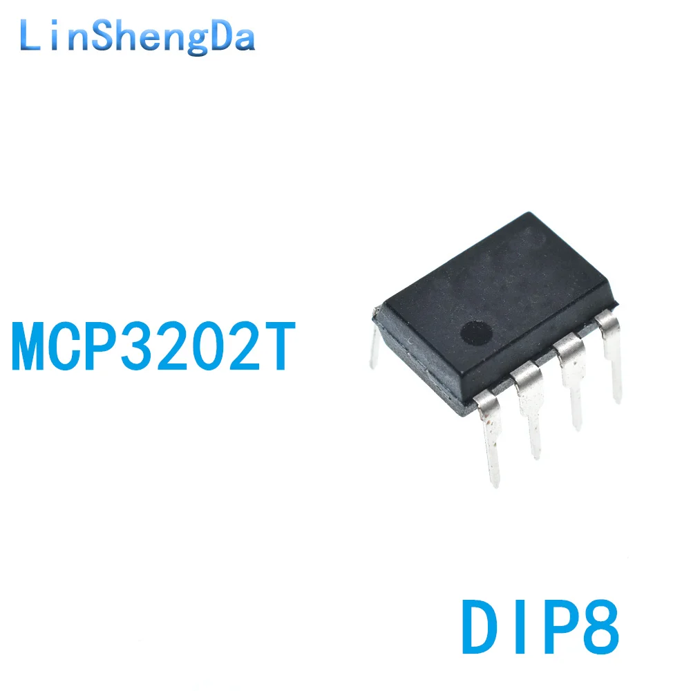 

10PCS MCP3202T MCP3202-CI/P MCP3202-BI/P Inline DIP8 Analog to Digital Converter Chip