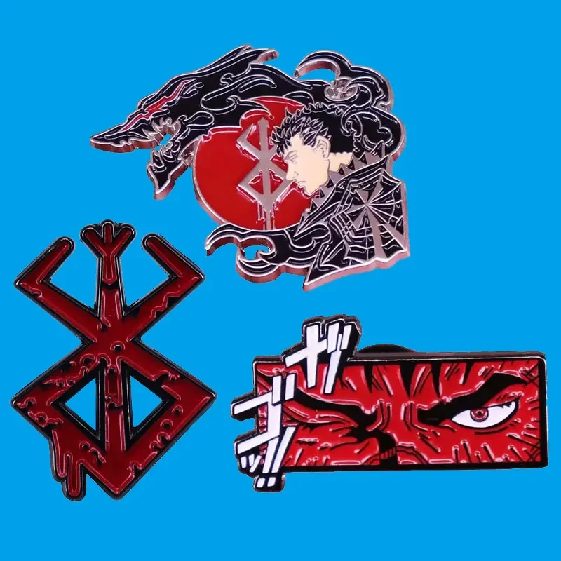 Japanese Anime Berserk Pin Cool Swordsman Badge Brooches for Clothes Backpack Bags Badge Collar Pin Decorative Jewelry