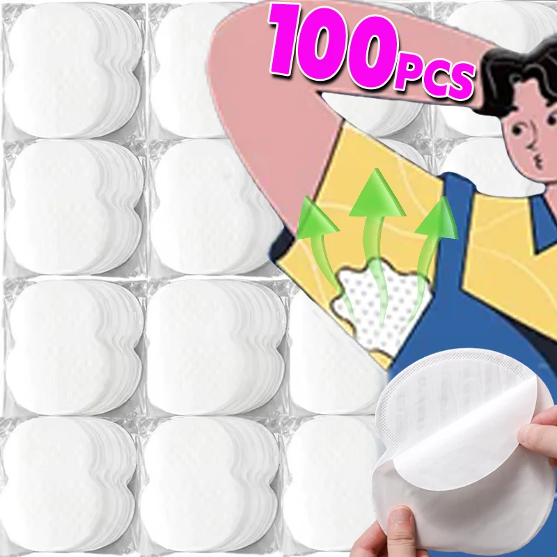 100pcs Unisex Sweat Pads Summer Deodorants Underarm Anti Perspiration Sweat Pads Disposable Absorb Sweat Shield Non-woven Pads