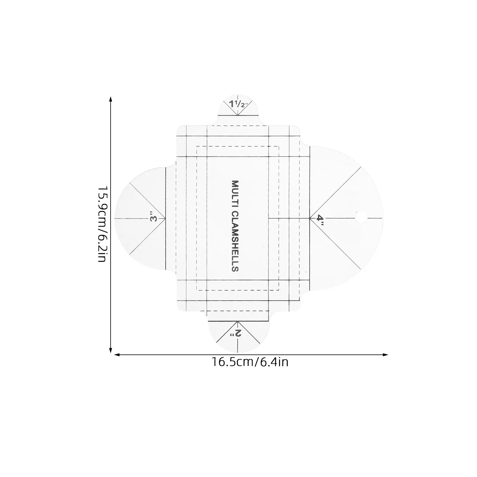 Clamshell Acrylic Quilting Ruler Non Skid Precision Cutting Tool for Patchwork Sewing Fabric Template Making Crafts and DIY view 6