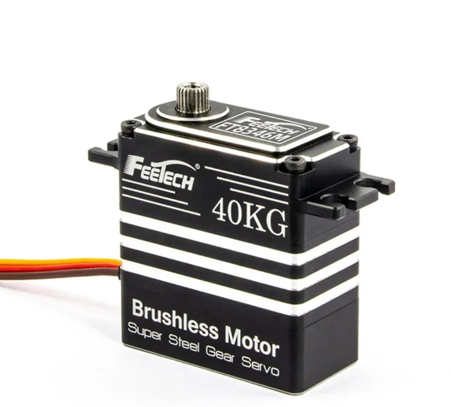 Feetech 7.4V 40kg Bezszczotkowy silnik serwo o wysokim momencie obrotowym FT8346M Cyfrowy 360 stopni Magnetyczny robot z przekładnią ze stali nierdzewnej DIY RC Car Servo