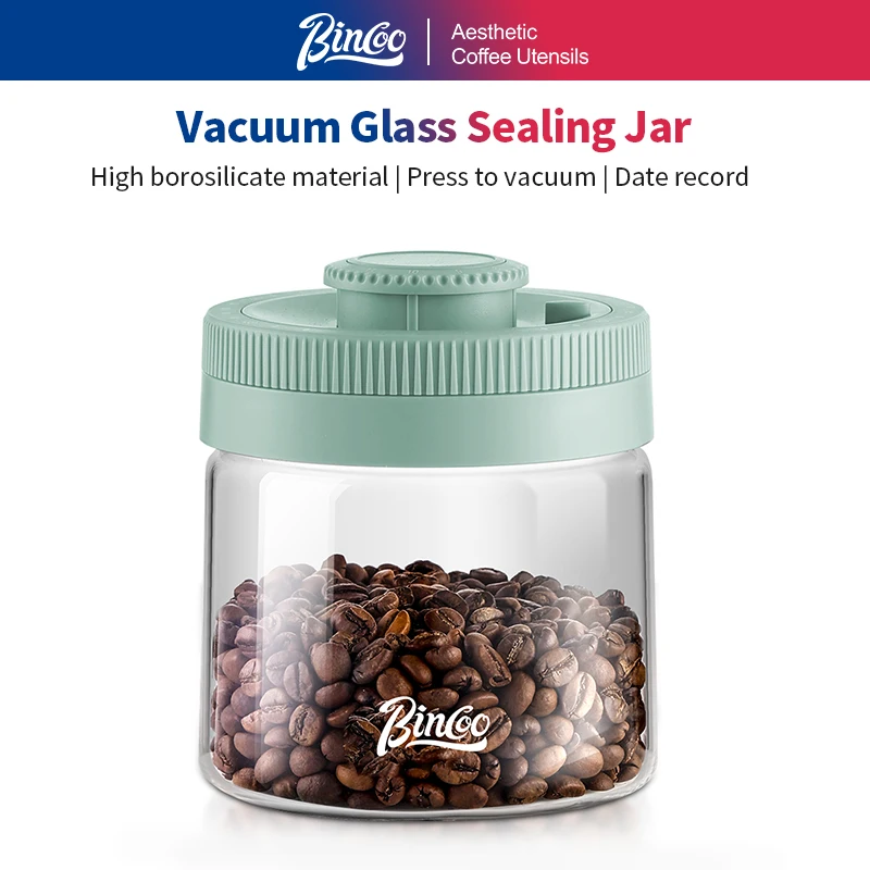 Bincoo Vacuum Coffee Canister Pro Sealed Tank Glass Food Storage Jars Household Moisture-proof Air Extraction Airtight Container